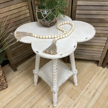 Load image into Gallery viewer, Ivory Distressed Clover Side Table
