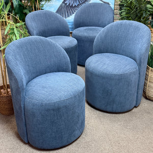 Denim Rolling Dining Chair
