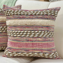 Load image into Gallery viewer, Pink/Tan Textured Pillow
