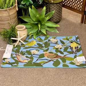 Floral Finches Washable Rug