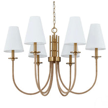 Load image into Gallery viewer, 6 Light Rattan Chandelier
