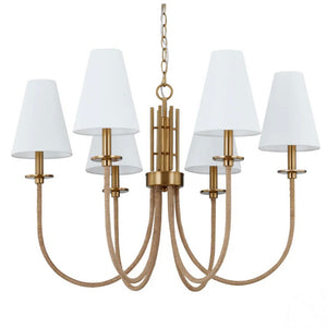6 Light Rattan Chandelier