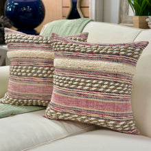 Load image into Gallery viewer, Pink/Tan Textured Pillow
