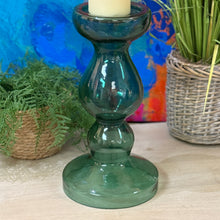 Load image into Gallery viewer, Emerald Glass Candle Holder

