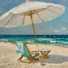 Load image into Gallery viewer, White Umbrella On Beach II
