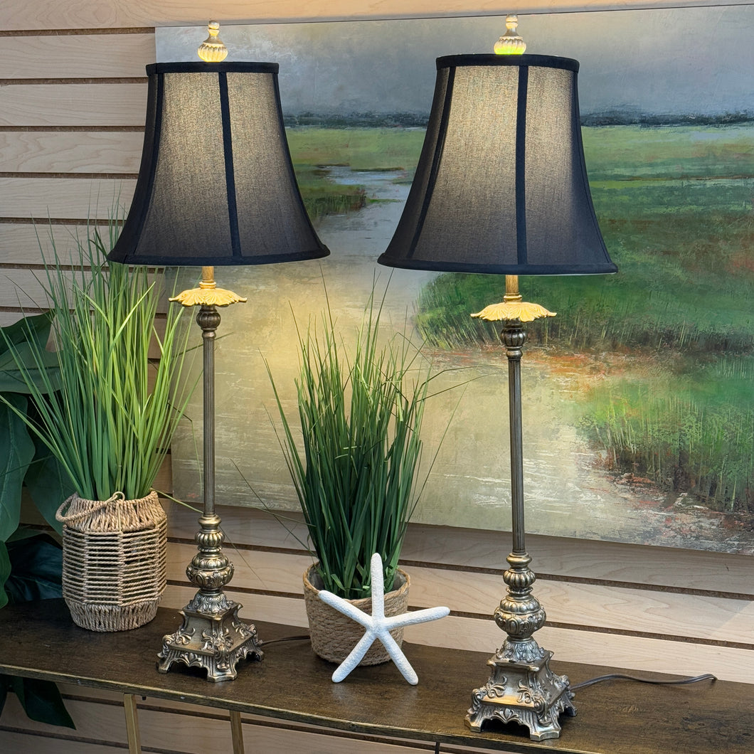 Buffet Lamp W/Black Shade