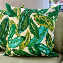 Load image into Gallery viewer, Green Palm Outdoor Pillow
