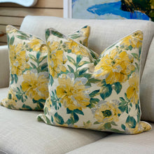 Load image into Gallery viewer, Yellow Floral Down Pillow
