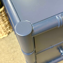 Load image into Gallery viewer, Navy Bamboo Look Nightstand
