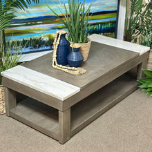Load image into Gallery viewer, Greige/Marble Lift Coffee Table
