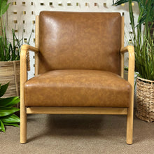 Load image into Gallery viewer, Caramel Faux Leather Chair
