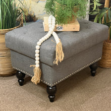 Load image into Gallery viewer, Grey Storage Ottoman
