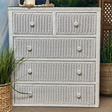 Load image into Gallery viewer, 5DRW White Wicker Dresser
