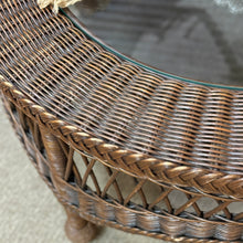 Load image into Gallery viewer, Round Brown Wicker Coffee Table
