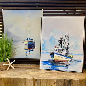 Serene Fishing Boat Art