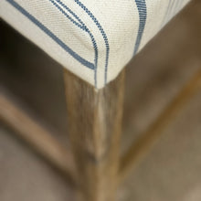 Load image into Gallery viewer, Linen &amp; Blue Striped Counter Stool
