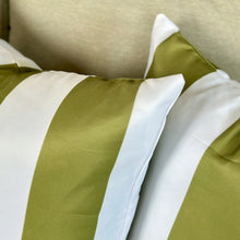 Load image into Gallery viewer, Green Striped Outdoor Pillow
