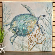 Load image into Gallery viewer, Framed Sea Turtle Art
