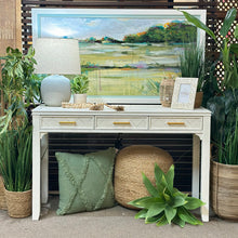 Load image into Gallery viewer, White Console/Desk w/ Gold Pulls

