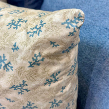 Load image into Gallery viewer, Beige &amp; Blue Coral Designer Pillow
