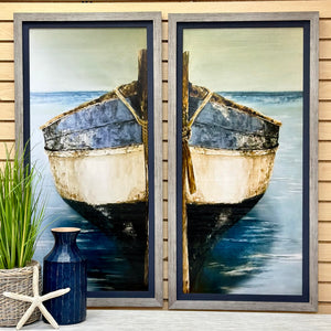 'Striped Boat' Fine Art Giclee Diptych