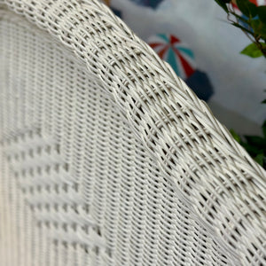 Queen White Wicker Headboard