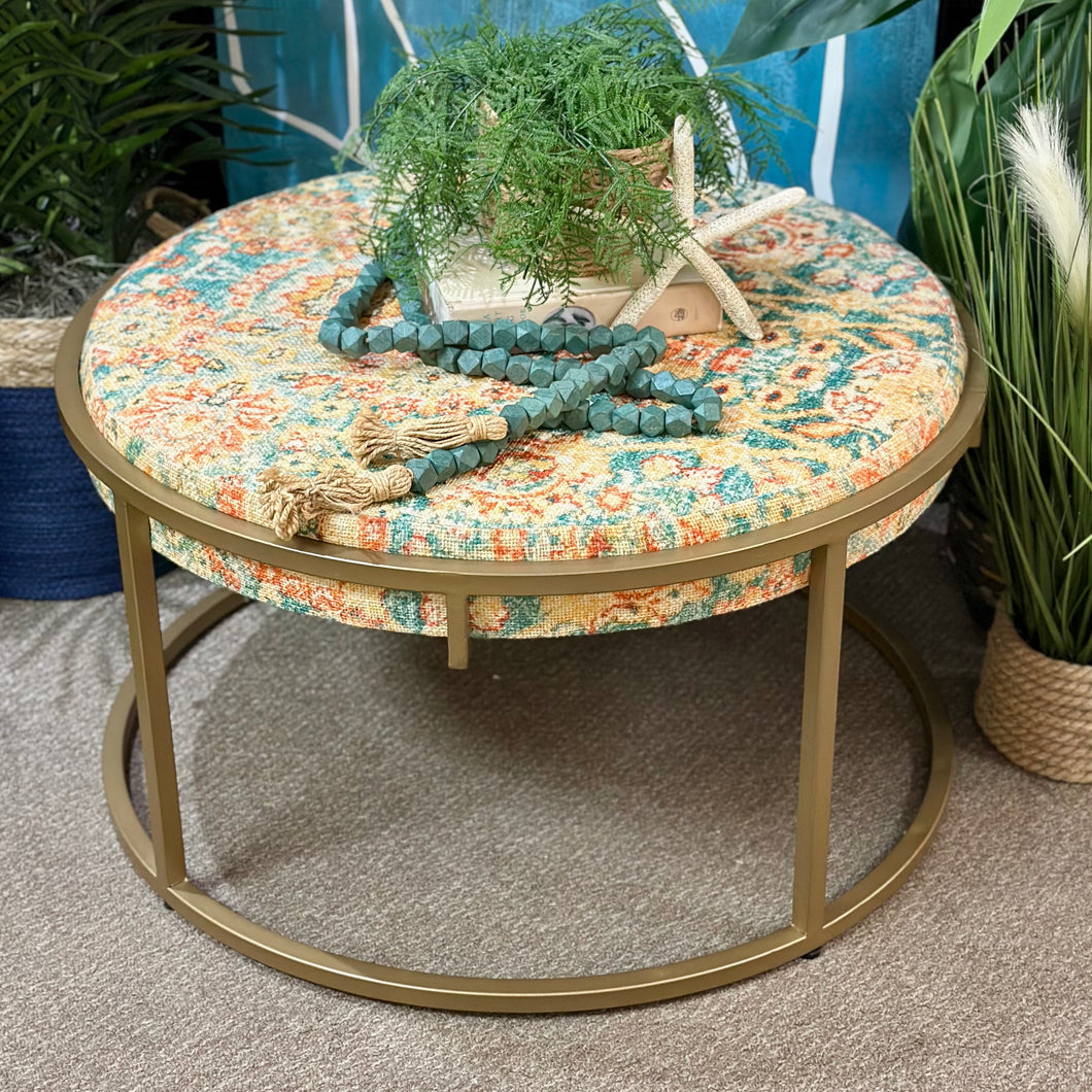 Multicolored Round Ottoman
