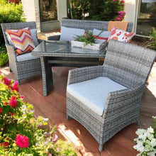 Load image into Gallery viewer, 4PC Outdoor Grey Chat Set
