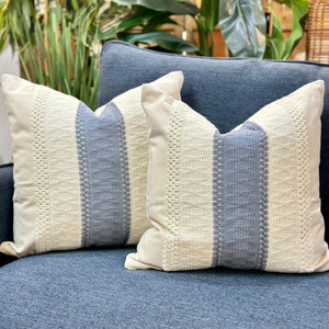 Blue/White Embroidered Pillow