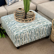 Load image into Gallery viewer, Blue/Green Sq. Ottoman
