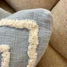 Load image into Gallery viewer, Light Blue/White Sq. Down Pillow
