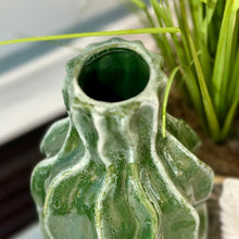 Load image into Gallery viewer, Green Textured Vase

