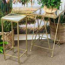 Load image into Gallery viewer, Lg Gold/Mirror Side Table
