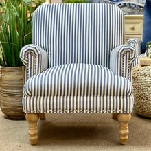 Load image into Gallery viewer, Blue/White Striped Accent Chair
