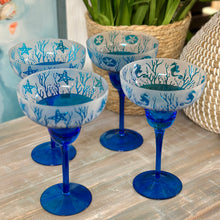 Load image into Gallery viewer, Set/4 Sealife Margarita Glasses
