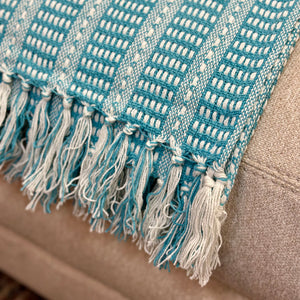 Aqua/White Throw