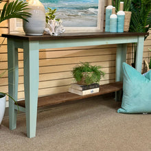 Load image into Gallery viewer, Aqua &amp; Wood Console
