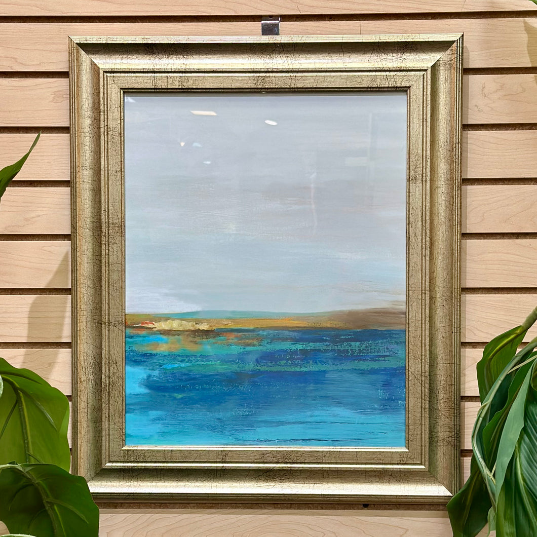 Turquoise/Gold Abstract I