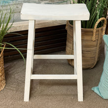 Load image into Gallery viewer, Set/2 White Saddle Stools
