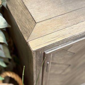 4DR Grey Chevron Cabinet