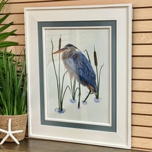 Load image into Gallery viewer, Blue Heron In Cattails Art
