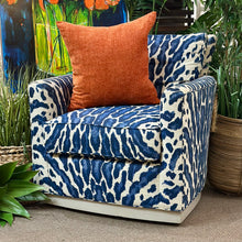 Load image into Gallery viewer, Custom Blue Animal Print Swivel Chair
