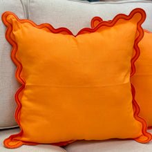Load image into Gallery viewer, Orange Ruffle Pillow
