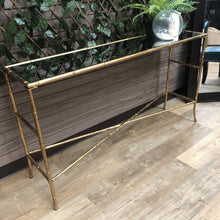 Load image into Gallery viewer, Antique Gold &amp; Mirrored Console
