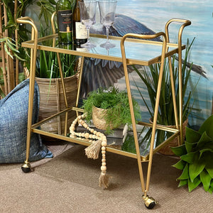 Gold Mirrored Bar Cart