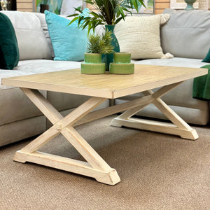 Two Tone Trestle Coffee Table