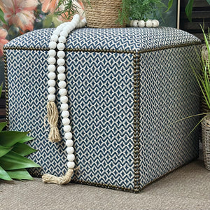 Custom Blue/White Ottoman