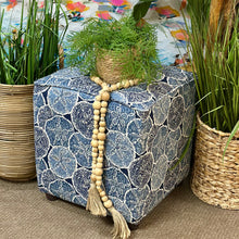 Load image into Gallery viewer, Blue Sand Dollar Ottoman
