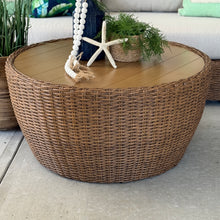 Load image into Gallery viewer, Round Resin Wicker Coffee Table
