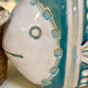 Teal Fish Vase